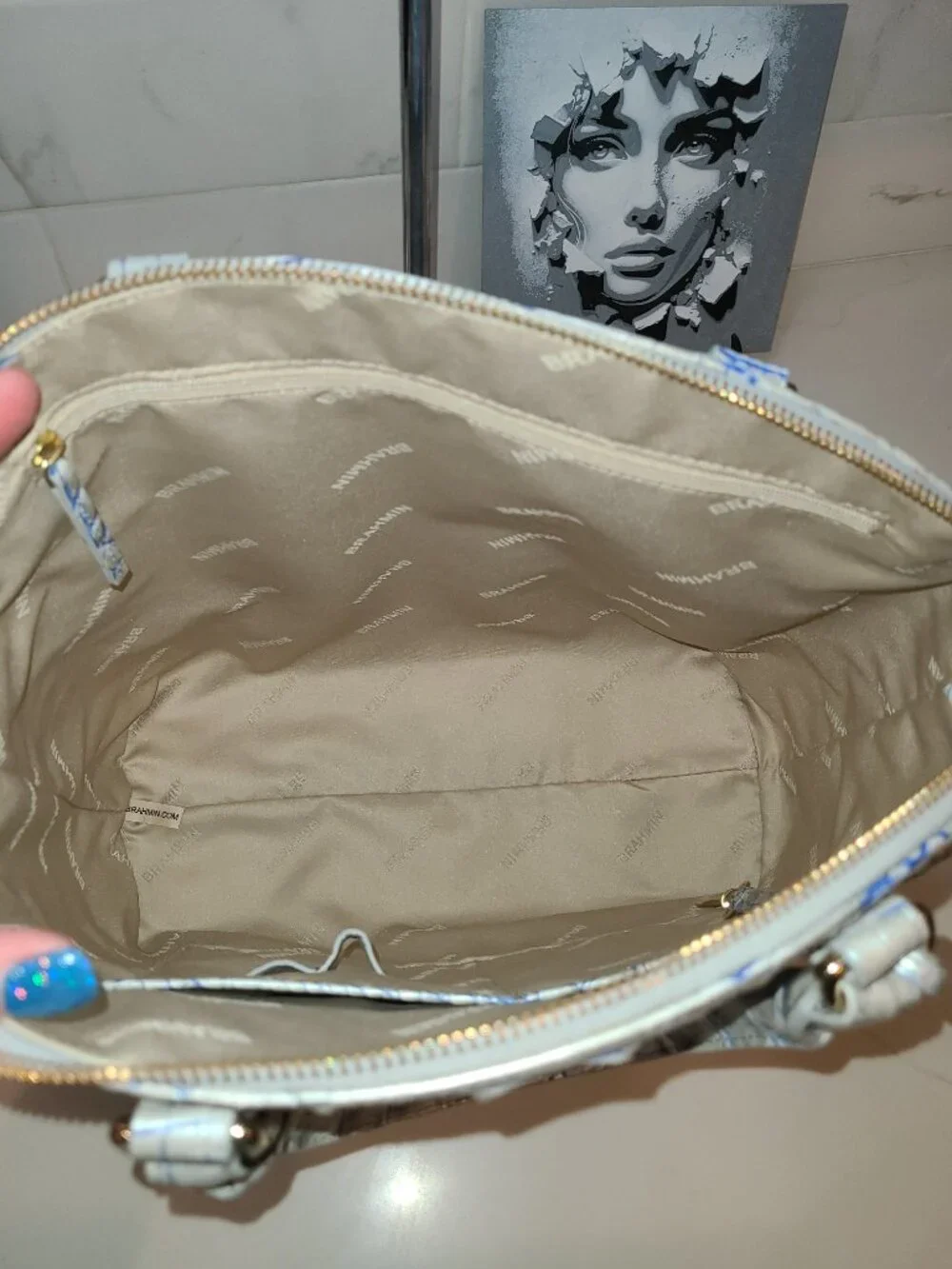Brahmin NWT Large Duxbury Eggshell Melbourne Leather NWT